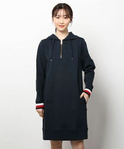 「TOMMY HILFIGER」 長袖ワンピース SMALL ネイビー レディース