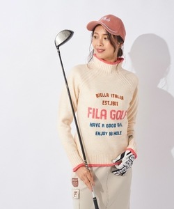 「FILA GOLF」 長袖ニット LARGE オフホワイト レディース