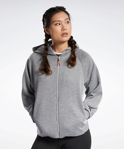 「Reebok」 ジップアップパーカー LARGE ヘザーグレー レディース_画像1