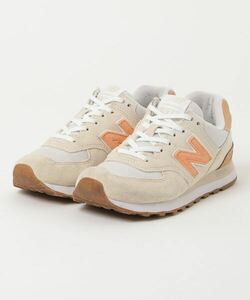 「New Balance」 ローカットスニーカー 24.0cm ベージュ レディース