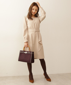 「PROPORTION BODY DRESSING」 長袖ワンピース 2 ベージュ レディース