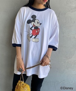 「SCREEN STARS」 半袖Tシャツ「Disneyコラボ」 S ネイビー レディース