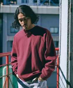 「BAYFLOW」 スウェットカットソー LARGE ボルドー メンズ_画像1