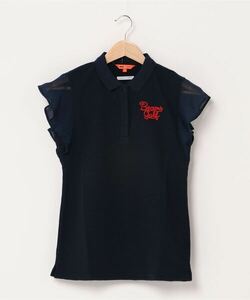 「BEAMS GOLF」 半袖ポロシャツ LARGE ネイビー レディース