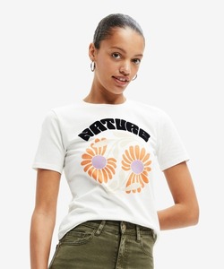 「Desigual」 半袖Tシャツ M ホワイト レディース