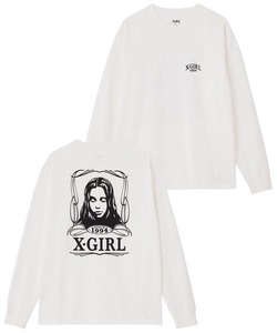 「X-girl」 長袖カットソー M ホワイト レディース