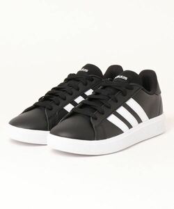 「adidas」 ローカットスニーカー 25.0cm ブラック×ホワイト メンズ