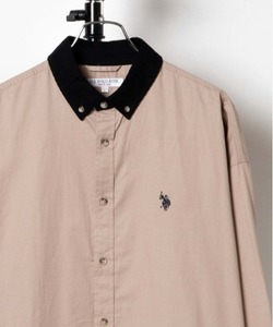 「U.S. POLO ASSN.」 長袖シャツ MEDIUM ベージュ メンズ