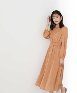 「NATURAL BEAUTY BASIC」 長袖ワンピース MEDIUM オレンジ レディース