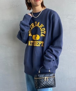 「Champion」 スウェットカットソー XX-LARGE ネイビー レディース