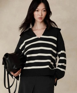 「BANANA REPUBLIC FACTORY STORE」 Vネックニット X-SMALL ブラック レディース