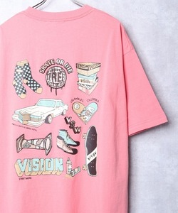 「VISION STREET WEAR」 半袖Tシャツ LARGE ピンク レディース