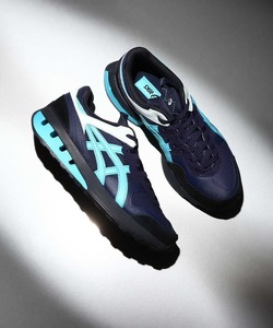 「ASICS」 ローカットスニーカー 24.5cm ブルー メンズ