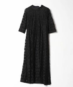 「Lace Ladies」 7分袖ワンピース X-LARGE ブラック レディース