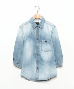 「HALB」 7分袖シャツ MEDIUM ブルー メンズ