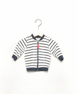 「PETIT BATEAU」 「KIDS」ボーダー柄ブルゾン - ホワイト キッズ