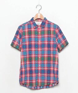 「Design Tshirts Store graniph」 チェック柄半袖シャツ S レッド レディース