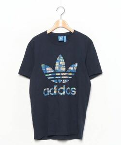 「adidas」 半袖Tシャツ 0 ネイビー メンズ