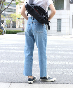 「via j」 加工デニムパンツ SMALL ブルー レディース