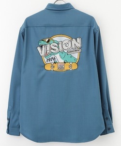 「VISION STREET WEAR」 長袖シャツ M ブルー メンズ