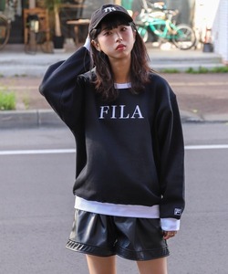 「FILA」 スウェットカットソー X-LARGE ブラック レディース