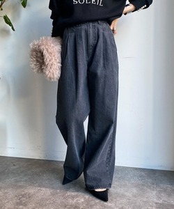 「DouDou」 加工デニムパンツ 36 ブラック レディース