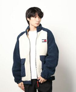 「TOMMY JEANS」 ジップアップブルゾン SMALL ネイビー メンズ