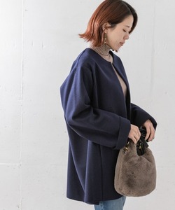 「URBAN RESEARCH Sonny Label」 ノーカラーコート FREE ネイビー レディース