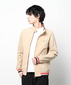 「FRED PERRY」 ジップアップブルゾン S ベージュ メンズ_画像1