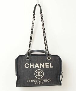 「CHANEL」 ドーヴィル ボーリングバッグ - ネイビー レディース