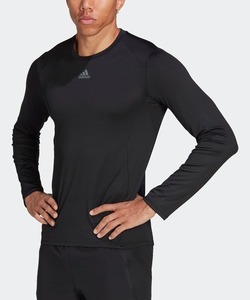 「adidas」 長袖Tシャツ LARGE ブラック メンズ