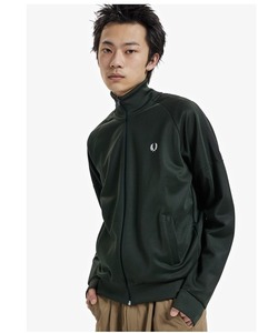 「FRED PERRY」 ジャージブルゾン S グリーン メンズ