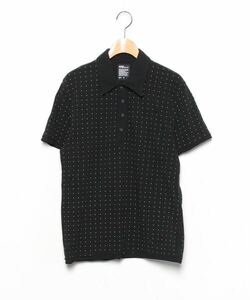「Design Tshirts Store graniph」 ドット柄半袖ポロシャツ M ブラック メンズ
