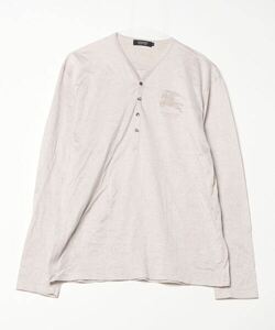 「BURBERRY BLACK LABEL」 ボーダー柄長袖Tシャツ 3 ベージュ メンズ