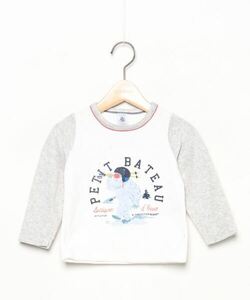 「PETIT BATEAU」 「KIDS」長袖カットソー 95 グレー キッズ