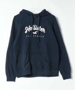 「Hollister」 刺繍プルオーバーパーカー M ネイビー メンズ