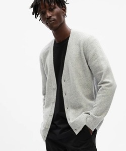 「GAP」 ニットカーディガン X-SMALL ライトグレー メンズ