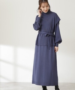 「N.（N. Natural Beauty Basic）」 ニットワンピース MEDIUM ブルー レディース