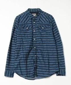 「G-STAR RAW」 ボーダー柄長袖シャツ X-LARGE ブルー メンズ