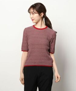 「BEAMS LIGHTS」 半袖ニット ONE SIZE レッド レディース_画像1