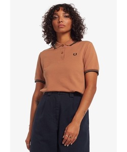 「FRED PERRY」 半袖ポロシャツ 8 オレンジ レディース