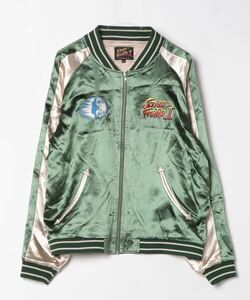 「go slow caravan」 「STREET FIGHTERII」スカジャン X-LARGE グリーン メンズ