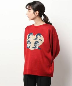 「The Beatles」 長袖ニット「jouetieコラボ」 MEDIUM レッド レディース_画像1