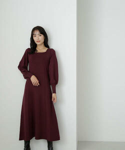 「NATURAL BEAUTY BASIC」 ニットワンピース MEDIUM パープル レディース