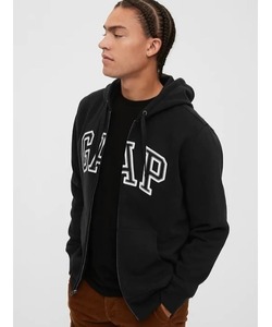 「GAP」 ジップアップパーカー L ブラック メンズ