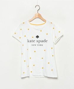 「kate spade new york」 花柄半袖Tシャツ S ホワイト レディース