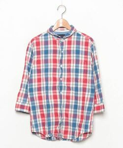 「SHIPS JET BLUE」 7分袖シャツ MEDIUM レッド メンズ