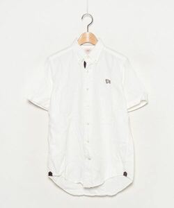 「J.PRESS」 刺繍半袖シャツ S ホワイト メンズ