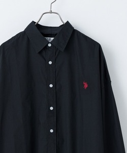 「U.S. POLO ASSN.」 長袖シャツ MEDIUM ブラック メンズ