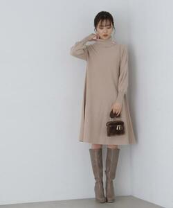 「PROPORTION BODY DRESSING」 ニットワンピース SMALL ベージュ レディース